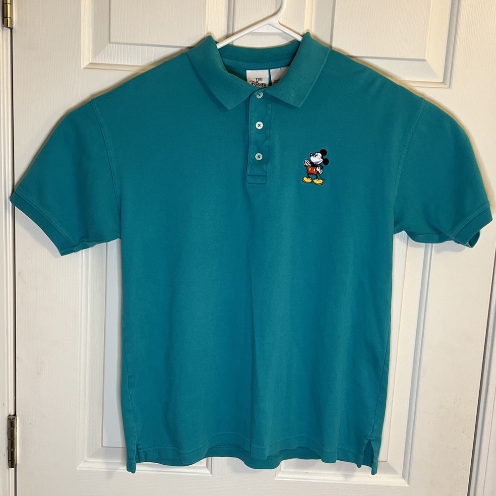 Mickey Mouse - The Disney Store Green 90's Mickey Mouse Golf Polo Size M